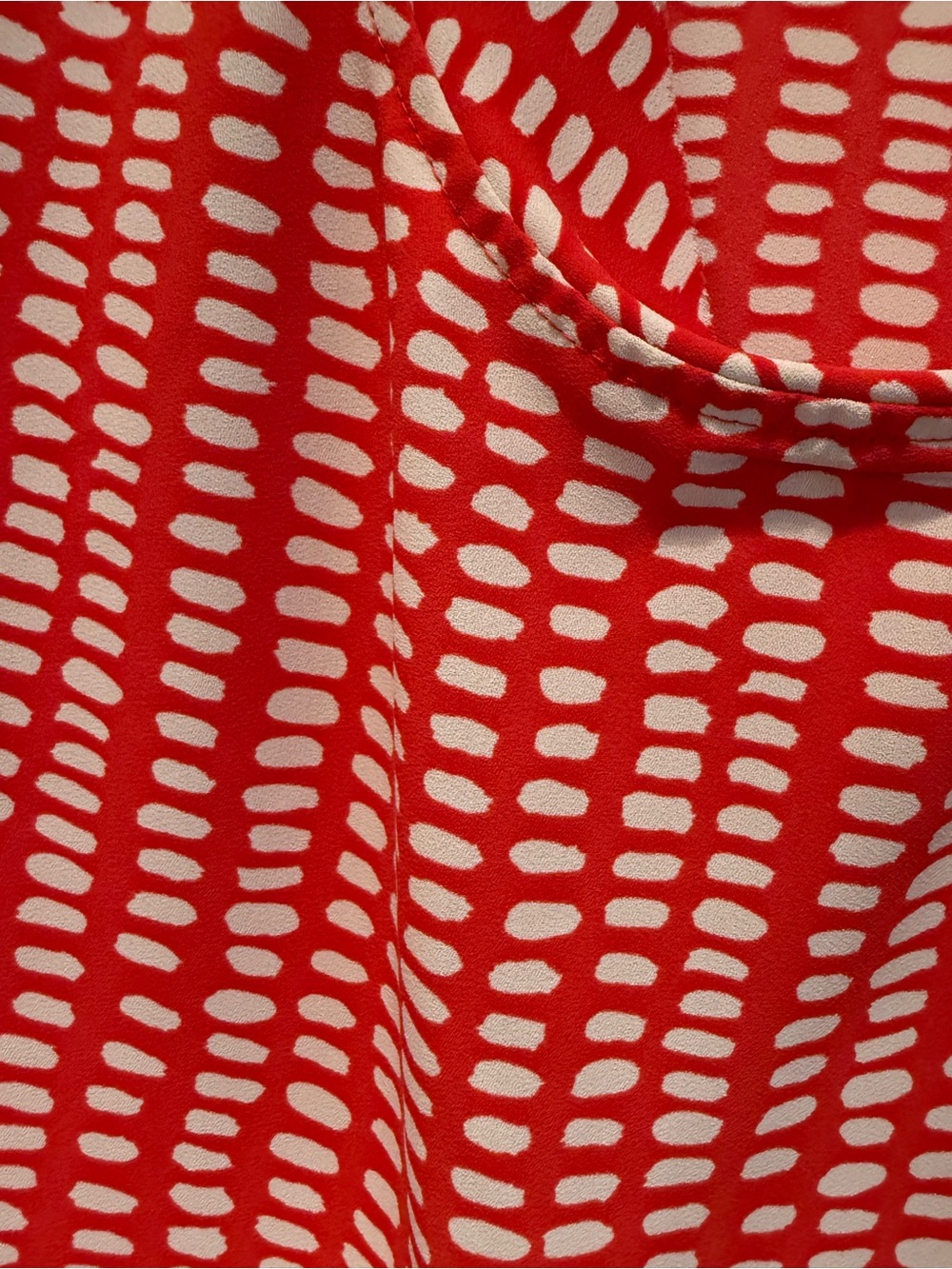 🧡 CAbi Orange & White Printed Cowl Neck Top | Size Small | EUC - Picture 3 of 6